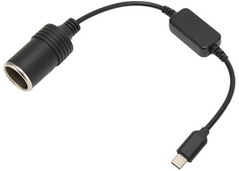 5V USB C Male to 12V Car Cigarette Lighter Female Power Adapter, 11.8in Cigarette Lighter Plug Extension Cord Converter for Car, Electronics Accessories
