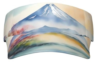 Pretty Mt. Fuji Sport Sonnenblende Hut - Herren, Damen und Jugendliche, atmungsaktiv, verstellbar, schweißresistent, schwarz, Schwarz, Einheitsgröße