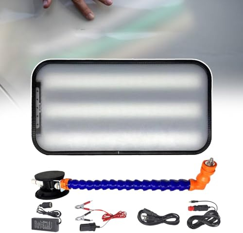 Luce per ammaccature Auto con Pannello Riflettente da 40 x 20 cm per Test delle Strisce della carrozzeria delle Automobili, Supporto di Tipo Magnetico o a Ventosa da 40 cm, Luce di rilevamento ammac