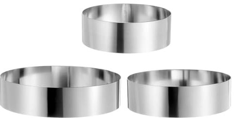 sourcing map Round Cake Ring 6/7/8 Inch Seamless Stainless Steel Pastry Mousse Dessert Ring Mirror Coating for Baking Cooking Making Tool
