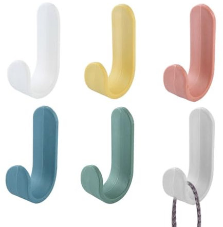 Paquete de 6 ganchos adhesivos, ganchos de pared para baño, soporte para toallas autoadhesivo impermeable para colgar en dormitorio, baño, cocina, llaves de techo
