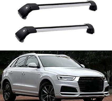 ZJIZOU Geeignet für Audi Q3 SUV 2011 2012 2013 2014 2015 2016 2017 2018 Autos，Aluminium Fahrradträger Dachboxen Dachgepäckablage,Querträger DiebstahlBars Auto Zubehör.