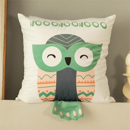 champracer Kuschelkissen Kinder, Kinderkissen, Weiche Flauschige Tierkissen mit Füllung, Niedliche Tierform Dekokissen für Kinderzimmer, Mädchen Jungen Zuhause Schlafzimmer (Eule)