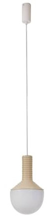 Lucande Pendelleuchte Florine (Design, Modern) in Creme aus Keramik (1 flammig E27) - Deckenlampe Esstischlampe Hängelampe Hängeleuchte Wohnzimmerleuchte