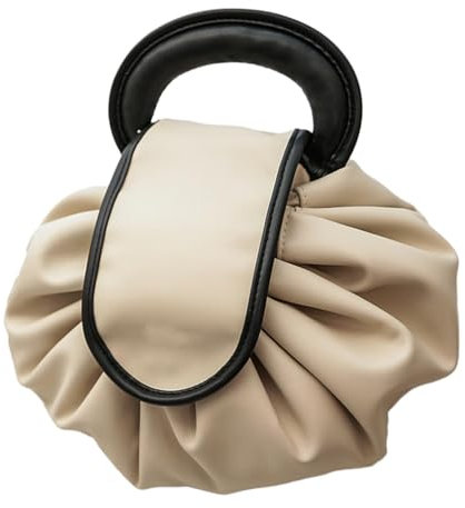 Make-up-Organizer-Tasche, Kosmetik-Organizer-Tasche | Kosmetiktasche mit Kordelzug, tragbar, Make-up-Tasche aus PU-Leder - Wasserdichter Make-up-Organizer, Kulturbeutel mit großem Fassungsvermögen für