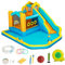 UEV 8 en 1 Château Gonflable XXL avec Toboggan, Aire de Jeux Gonflable avec Trampoline, Intérieur et Extérieur, pour Max 3 Enfants de 3-8 Ans, Jusqu'à 135kg, 395 x 355 x 220cm(avec Souffleur 450W)