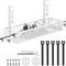 Cable Management, Under Desk Cable Management No Drill, Metal Cable Organiser with Clamp for Standing Desk, Cord Organiser for Home Office, White