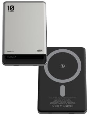 Batterie Externe Magsafe 10000mAh PD20W Charge Rapide Power Bank, Batterie Externe Induction Magnetique, Batterie Portable Compatible avec iPhone 16/15/14/13/12 Pro Voyage Accessoires - Titane Noir