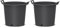 2 Macetas Exterior Grandes para Frutales, con Asas - Ø45x33 cm -Cultivo de Citricos, Huerto Urbano, Arbustos y Plantas Verdes- Drenaje Profesional Tipo Estrella - Plastico PE - Negro Mate
