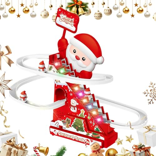 Roller Coaster Santa Christmas Toy – Electric Track Snowman Croaster Ride | Aktivitätsspiel-Set im Freien | Rollerdecke für Mädchen GA