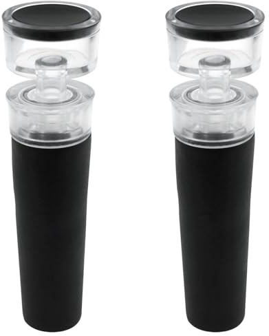 FINBe Vacuum wine bottle stopper transparent press-type vacuum suction pump bottle plug, wine preservation pump can be reused, suitable for red/white wine preservation, extending 15 days 2pcs