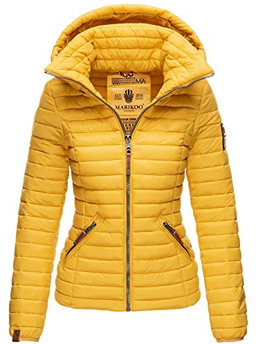 MARIKOO Damen Winter Jacke Outdoor Steppjacke Gefüttert Warm Kapuze 6 Farben XS - XXL Löwenbaby