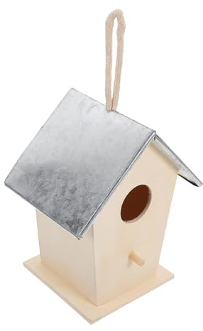 UPKOCH Vogelhaus Geschützt Hängendes Wetterfest mit Eisenverstärkung Feinden Elegantes vor Winterliche für Draußen Gartenszene