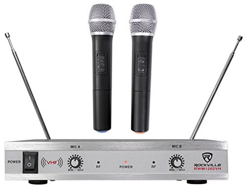 Rockville apm10b 25,4 cm 400 W Powered/Aktiver Studio Subwoofer Pro Reference Sub Zwei VHF-Handgeräte V2 Dual