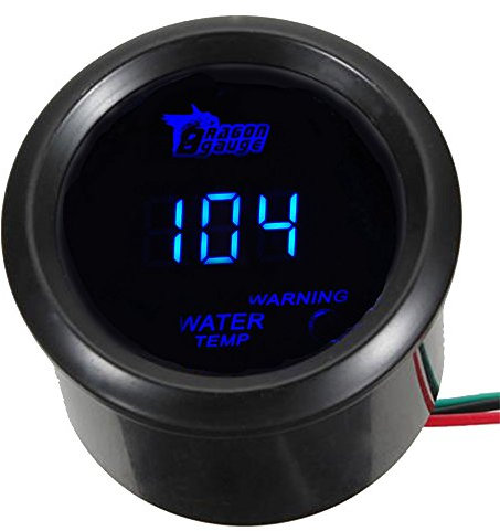 Mintice 12V Auto 2 52mm Universale Digitale LED Blu Leggero Manometro Temperatura dell'Acqua Fahrenheit Indicatore Calibro Auto Motore Misuratore Meter