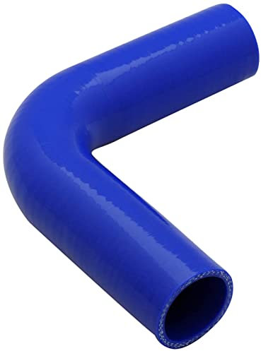 Codo de silicona de 90 grados Turbo y refrigerante reforzado para manguera, 35 mm, color azul