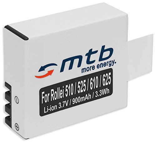 1x Ersatz-Akku für Rollei Actioncam AC 510, 525, 610, 625 [900 mAh / 3.7V / Li-Ion]