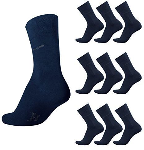 bugatti Herren Basicsocken 9er Pack – Baumwoll-Socken, Klassisch & Komfortabel, Mehrfarbig – Atmungsaktiv, Weich, Für Alltag & Business, Größen 39–50