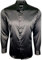 Dominic Stefano Men's Shirts Button Down Luxury Smart Plain Satin Shiny Regular Fit Tops Long Sleeve Party Casual Fancy Formal Men's Dress Shite Shirts 422 (L, Black)