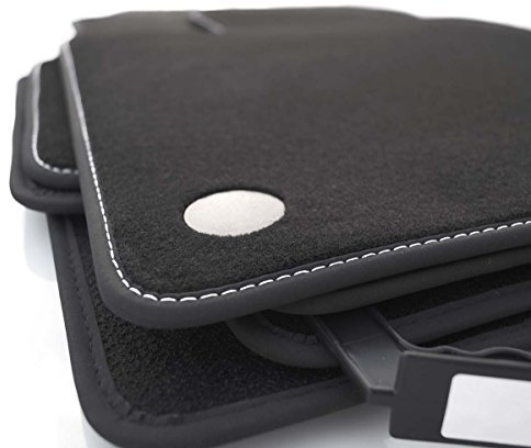 kh Teile Fußmatten A Klasse W177 Premium Velour Autoteppich Schwarz/Weiße Ziernaht (4-teilig)