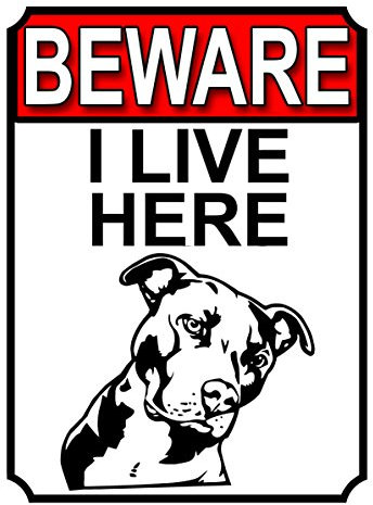 Shawprint BEWARE I LIVE HERE METAL GATE SIGN DOG 200MM X 150MM (1503H1)