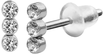 viva-adorno Ohrstecker klein 3 Zirkonia Kristall Trio Edelstahl Damen Mädchen Ohrringe Z570
