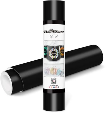 TECKWRAP vinile adesivo permanente 12 x 10ft, nero opaco