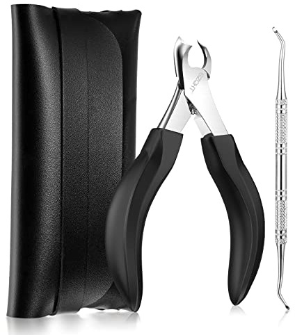 SZQHT Nail Clippers for Ingrown or Thick Toenails Trimmer Precision Surgical Grade Stainless Steel Includes Safety Tip Cover