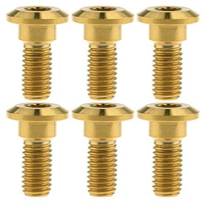 Ruifu Titanium M8 Disco Freno Rotore Gr5 Ti Bulloni Viti 20 22 30 33 mm per Moto Yamaha Suzuki (Confezione da 6), Oro, M8x20mm