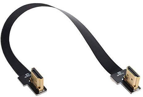Xiwai CYFPV Dual 90 Degree Right Angle HDMI Type A Male to Male HDTV FPC Flat Cable for FPV HDTV Multicopter Aerial Photography (0.5M)