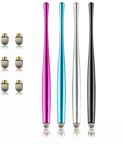 Drawing Stylus Pen Combo Universal Capacitive Touch Screen Fiber Fine Tips Pen For Tablet iPad For iPhone For Samsung For Huawei (Rose red)