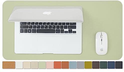Kompakte Kork Schreibtischunterlage - Kleine doppelseitige Schreibtischauflage für Büro und Zuhause - Als große Mausunterlage und kleine Schreibtischmatten auf Schreibtischen(Hellgrün、60cmx30cm)