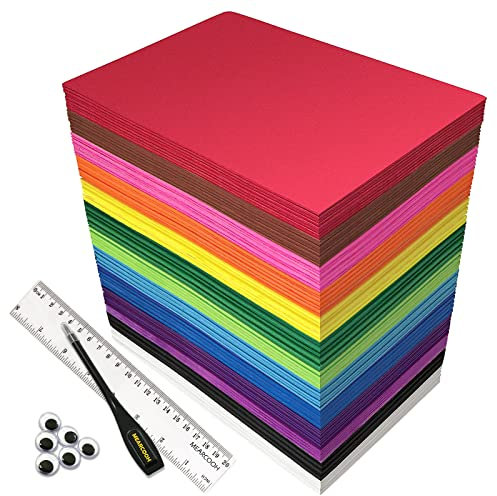 104 Bögen moosgummi platten, MEARCOOH moosgummi basteln in 13 verschiedenen Farben, 21.5 x 14cm EVA Foam, Schaumstoffplatte für DIY Bastelarbeiten