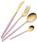 Juego de Cubiertos de 16 Piezas,Cubiertos dorados y rosa acero inoxidable,Utensilios de Acero Inoxidable Juego de Servicio para 4,Incluyendo cuchillo/tenedor/cuchara/cucharadita (Oro rosado)