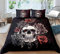 AYMAING Totenkopf & Rosen Bettwäsche Set 135 x 200 cm Schädel Motiv Mikrofaser Kinder Jugendliche mit Reißverschluss Gotisch Motiv Kinder-Bettwäsche-Set - Geschenk-Idee