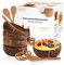 wisefood Lot de 4 bols en noix de coco - Bol en coco durable avec quatre cuillères - Idéal pour les smoothies ou les bouddha - 100 % naturel et biodégradable
