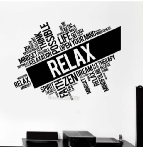Relax Words Vinyl Wall Decal Zitate Cloud Zen Meditation Sticker Art Yoga Studio Interior Ornament Mural Wall Sticker New 77x56cm