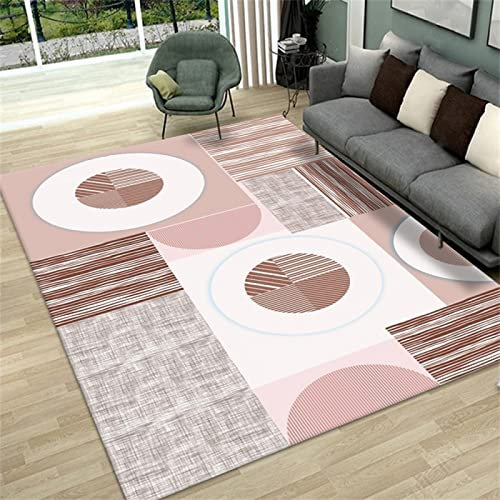 DJHWWD Tappeto Grande Salotto Moderno Rosa 60x90cm Geometria Moderna