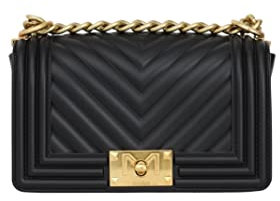 Borsa Donna marc ellis FLATS123-BLACK/SATINGOLD Nero