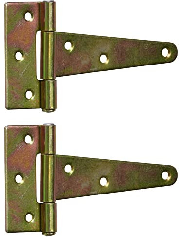 BRESKO Kreuzgehänge Scharnier Torband Türband Ladenband T-Scharniere T-Bänder verzinkt (2 Stück - 100x30x65 mm)