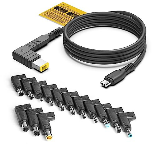 USB C to DC Power Plug, HKY USB C Type-c PD Convert Cable to Universal Laptop Power Adapter 15 Barrel Jack for HP Dell Toshiba Lenovo Acer Asus Sony Samsung LG 3.5*1.35mm/4.5*3.0mm/5.5*2.5mm/6.5*4.4
