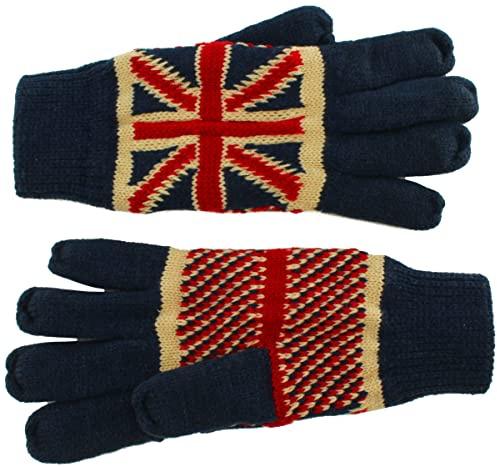Union Jack Strickhandschuhe, Navy, Einheitsgröße