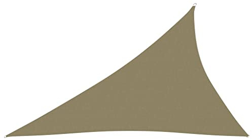 HOMIUSE Sonnensegel 3x4x5 m Segeltuch Sonnensegel Wasserdicht Strand Balkon Regenschutz Seilspannmarkise Dreieck Sonnenschutz Balkon Beige