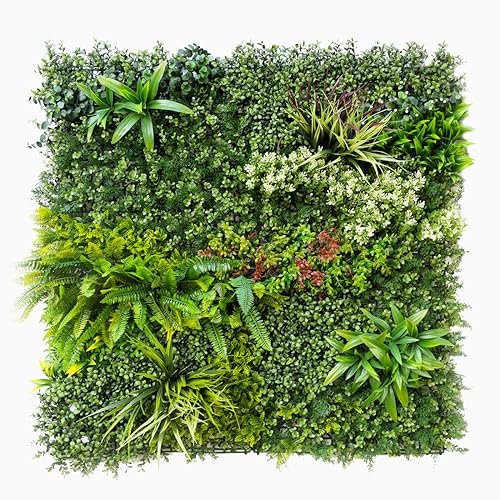 SYNTHAIETIK Mur Végétal Artificiel Prairie - Panneau Décoratif Vert Intérieur/Extérieur - Prix au m² - Facile à Installer - Plantes Artificielles Réalistes