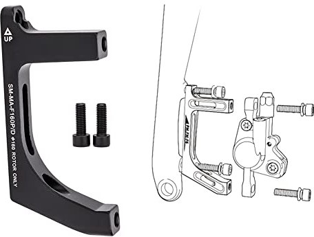 ZYNCUE Fahrrad-Scheibenbremssattel-Adapter, flache Montage auf Pfostenmontage, Rennrad-Zubehör, vorne, 160 mm