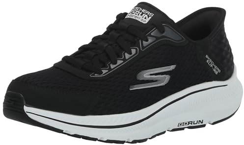 Skechers Damen Hands Free Slip-ins Go Run Consistent 2.0 Endure Sneaker, Schwarz/Silber, 37 EU