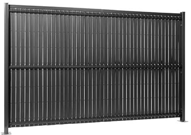 Gardenode Easy Clôture Kit Occultation Lattes PVC pour Panneau Rigide Maille 55 H 1m03 L 2m50 Gris Anthracite