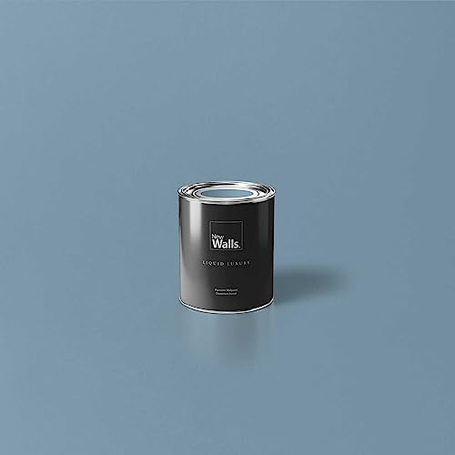 New Walls Premium Peinture murale Bleu Nordique Liquid Luxury Peinture émulsion d'intérieur - 1 L
