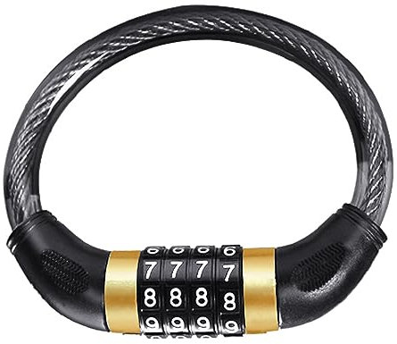 RESET-916 25 cm Vierstelliges Zahlenschloss. Multifunktional für Kühlschränke und Schränke, sowie für Fahrräder und Motorräder. Schwarz