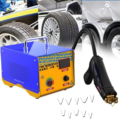 IINCOOY Reifen-Nachschneidemaschine, 1000 W, Manuelle LKW-Auto-Gummireifen-Nutschlitzmaschine Mit Reifeneisen-Nutmesser-Kits, Geeignet for Alle Reifen